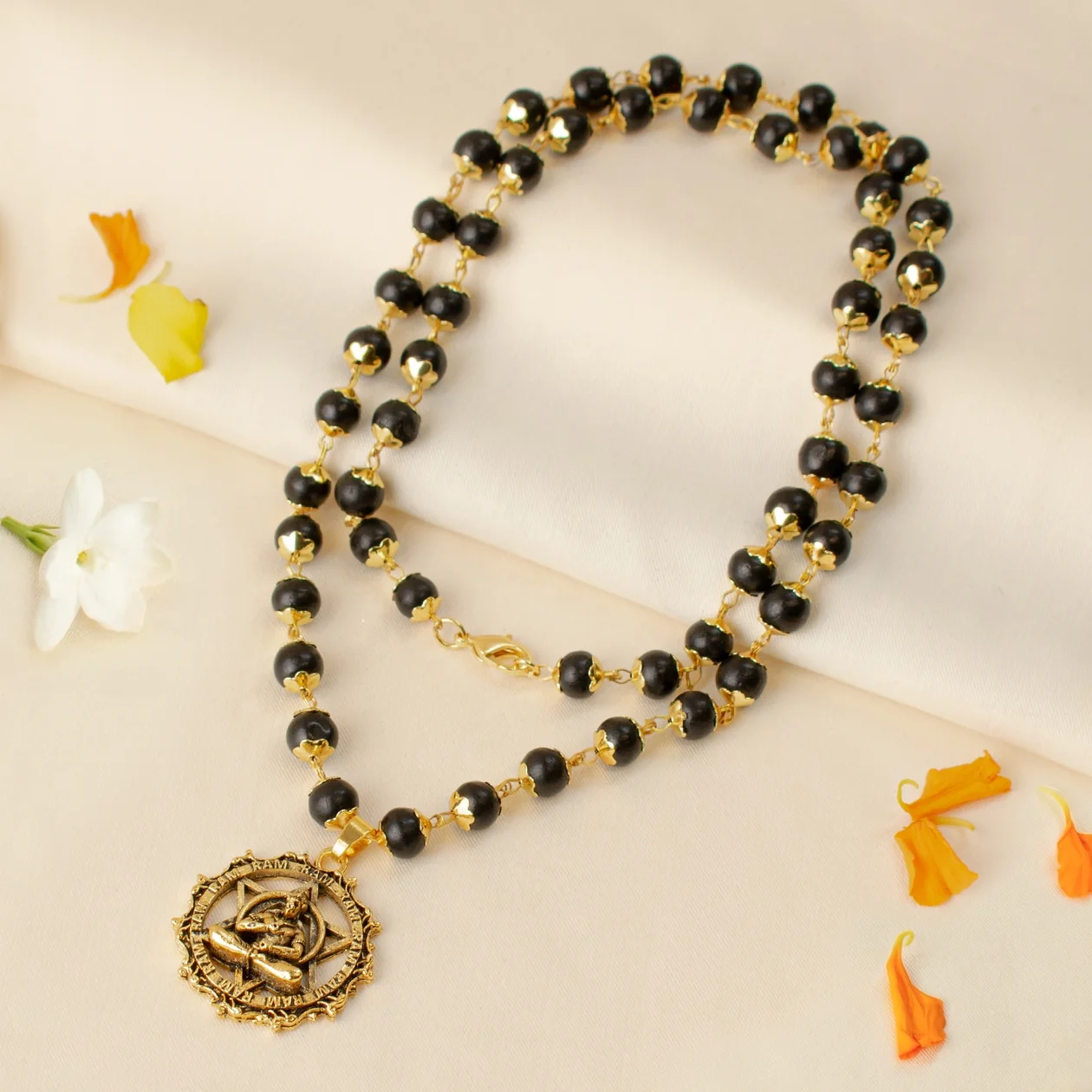 Karungali Mala with Hanuman Kavach Pendant